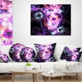 thumbnail image 3 of Designart Fractal Flower Dark Purple Digital Art - Flower Throw Pillow - 18x18, 3 of 4