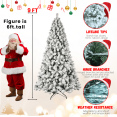 thumbnail image 3 of Tcbosik 9ft Pre-Lit Artificial Christmas Tree with 650 Warm White Lights, Snow Flocked Design Xmas Tree with 1930 Branch Tips & Metal Stand for Home Office Decoration, Green & White, 3 of 8