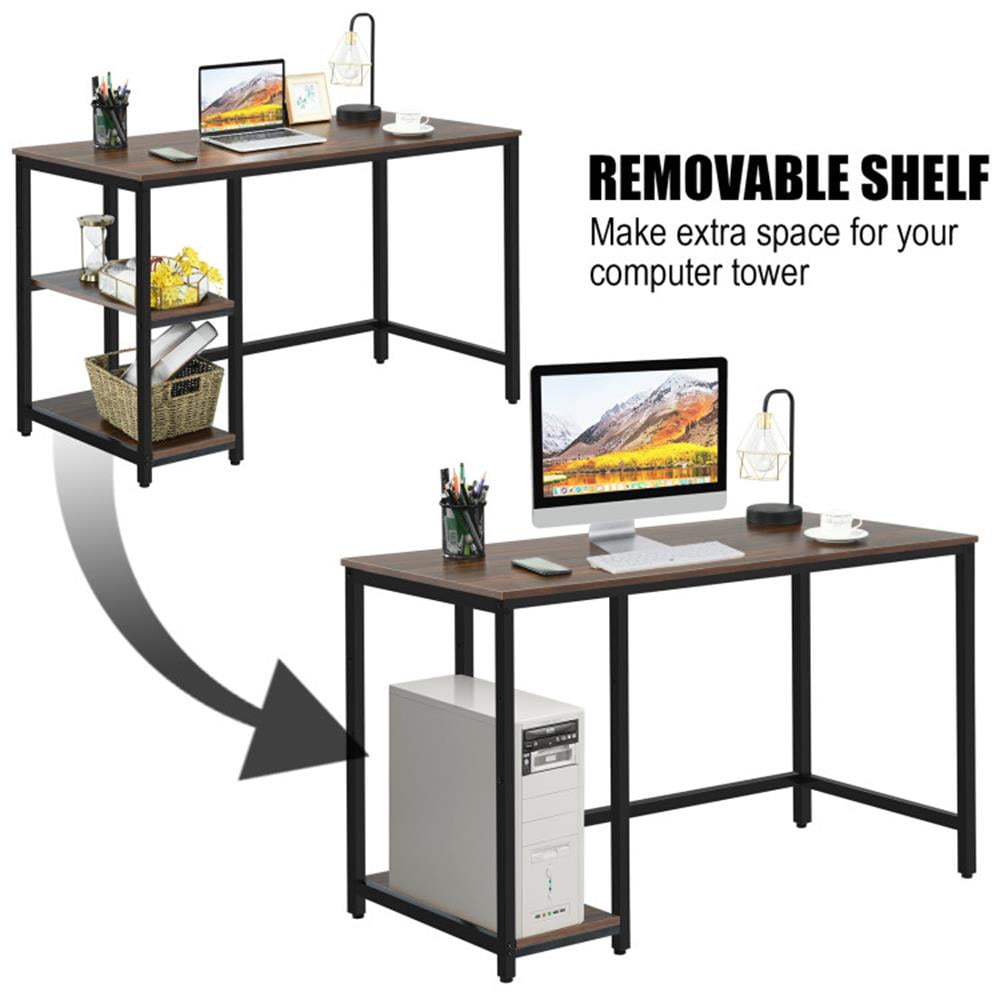 Demi Bonn 47" Computer Desk Office Study Table Workstation Home with Adjustable Shelf, Coffee