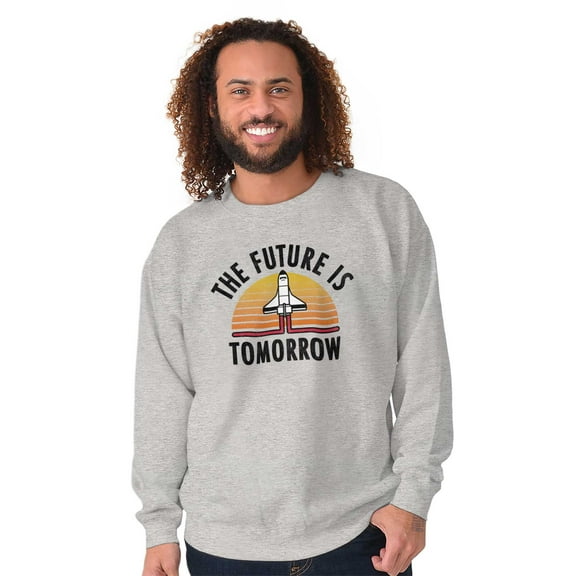 Future Tomorrow Space Sci-Fy Geeky Unisex Plus Fleece Graphic Sweatshirt Brisco Brands 2X