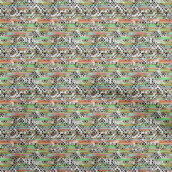 oneOone Cotton Flex Black Fabric Tribal Sewing Fabric By The Yard Printed Diy Clothing Sewing Supplies 40 Inch Wide