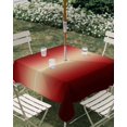 thumbnail image 2 of Khaki Red Black Ombre Outdoor Tablecloth with Umbrella Hole, Modern Abstract Art Gradient Spillproof Waterproof Outdoor Table Cover, Patio Tablecloths for Party/Garden/Picnic, Square 60"x60", 2 of 9