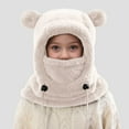thumbnail image 5 of Splozh Knit Beanie Toddler Winter Winter Pullover Hat Children's Double Ear Cute Knitting Yarn Baby Hat White,3-10 Years, 5 of 7