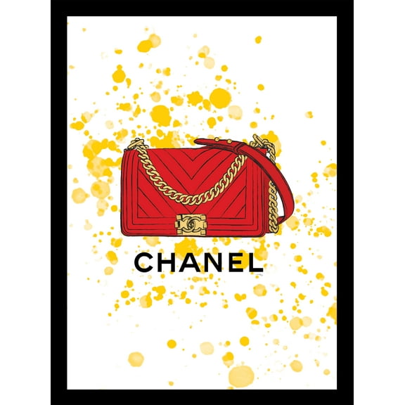 Venice Beach Collection's Red Fashion Designer Glam Purse 14x18 Framed Print