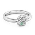 thumbnail image 2 of Love Knot 0.04 Ctw Emerald 925 Sterling Silver Commitment Mother's Day Gift Ring, 2 of 3