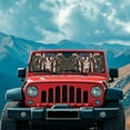 thumbnail image 3 of Uorisanigo Windshield Sun Shade for Jeep Wrangler TJ JK JKU Sport Sahara Rubicon 2 Door & 4 Door, Aluminum Foil Car Window Camo American Flag Deer Hunter Shade Blocks Sunlight Heat UV Rays, 3 of 7