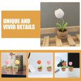 thumbnail image 3 of 2 piezas de flores de tulipán tejidas a mano en maceta de ganchillo, simulación de flores de bonsái, decoración, 3 of 7