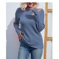 thumbnail image 2 of U.Vomade Turtleneck Chunky Long Sleeve Sweaters Tops Color Block Knitted Pullover Jumper, 2 of 5