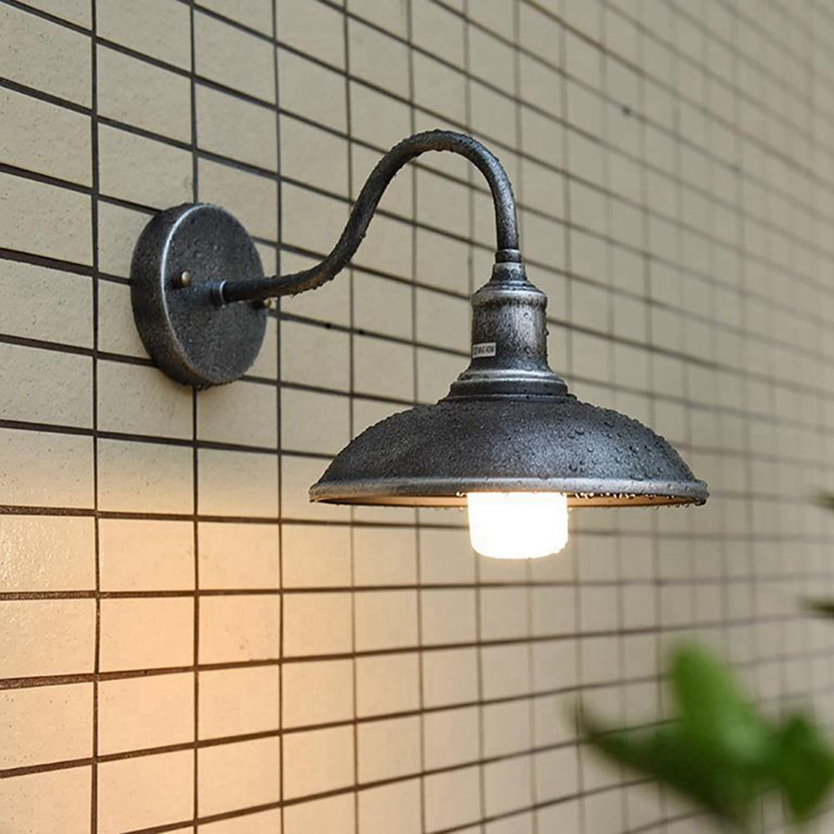 2X LED Gooseneck Barn Light Outdoor Wall Lamp Front Porch Farmhouse Fixture Garden Lights