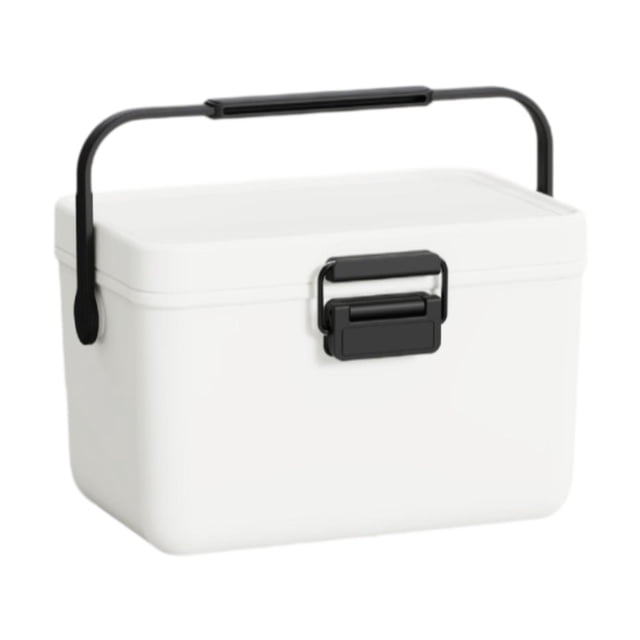 Colaxi Boîte de Rétention de Glace pour Aliments Congelés/chauds, Coffre à Glace Petit Contenant Rigide pour Pêche, Voyage, Plein Air, BBQ, Maison, Blanc