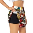 thumbnail image 3 of Lsque Retro Floral Butterfly Printed Women's Running Shorts with Liner Pockets,Elastic Quick Dry Workout Athletic Gym Yoga Shorts,Womens High Waist Shorts-XX-Large, 3 of 9
