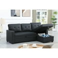 thumbnail image 4 of HomeStock City Chic L-Shaped Fabric Reversible, Easy Convertible Pull-Out Sleeper Sectional Sofa-Color:Black, 4 of 8