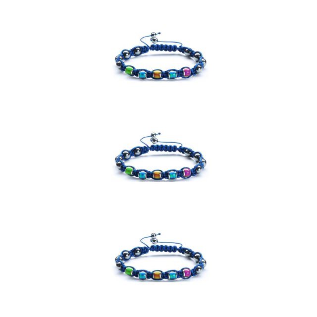 Jumpingount trenzada longitud ajustable hilo elástico tejida joyería de mujer encanto multicolor cadena de mano Unisex Type1 NO1