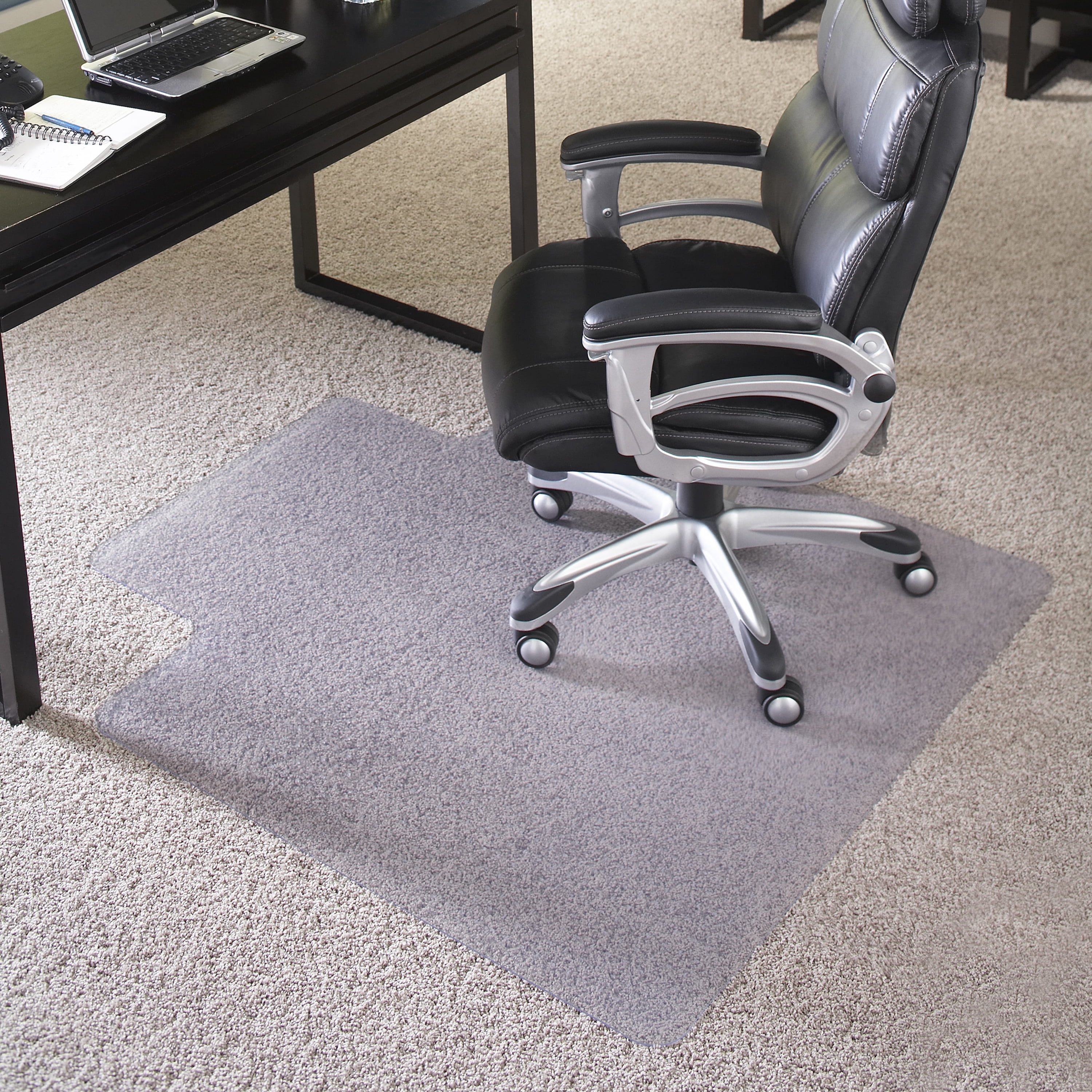  SDQF 45'' x 53'' Carpet Chair Mat with Lip Hard-Floor