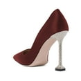 thumbnail image 4 of XYD Women Classic Rhinestone Studded Stiletto High Heel Pumps Slip On Pointed Closed Toe Satin Elegant Parties Shoes Size 10.5 Dark Red, 4 of 4