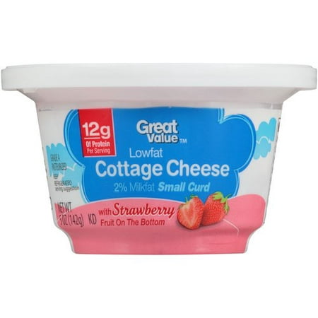 Great Value 2 Milk Fat Strawberry Flavored Small Curd Cottage