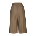 thumbnail image 5 of Capri Pants for Women Casual Cotton Linen Drawstring Lounge Pants Summer Loose Comfy Curved Hem Pants Pockets Ladies Comfy Plus Size 2026 Trendy Outfits Lightweight Cute Fashion Dressy Clothes, 5 of 6