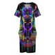 thumbnail image 3 of Vestido suelto con bolsillos y diseño de neón de faraón egipcio. Vestidos de fiesta. Tendencias en ropa para mujer 2025., 3 of 6