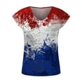 thumbnail image 3 of Jophufed Fashion Summer Tops for Women 2025 American Flag T Shirts Sleeveless V-Neck Flag Printed Casual Tops Blouse Labor Day Sale, 3 of 5