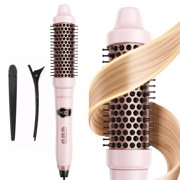 KIPOZI 1.5 Thermal Brush, Curling Iron Brush for Salon Blowout at Home, Thermal Round Brush Creates Smooth Straight Hair OR Natural Curls, Dual Voltage, Auto Shut-off, Gift for Women, Pink