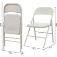 thumbnail image 2 of Folding Chairs Set of 2, Portable Folding Chair Hold Up to 350 Pounds, Grey Metal Folding Chair Suitable for Dining Room, Living Room, Office, Indoor and Outdoor Events, Beige, 2 of 7