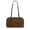 Coffee, variant on Women Lightweight Nylon Bowler Bag, Casual East-West Shoulder Handbag, Everyday Tote Bag with Charm Loop & Zipper Closure for Daily Use