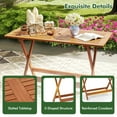 thumbnail image 2 of Spaco 54.5x27.5 Inch Patio Dining Table, Teak Finish Table with Umbrella Hole, Extendable Table for Patio, Garden, Backyard, Brown, 2 of 11
