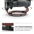 thumbnail image 5 of MCombo Swivel Recliners with Ottoman, Reclining TV Chairs with Vibration Massage, Faux Leather Ergonomic Lounge Chair for Living Room Bedroom 4832(Dark Grey), 5 of 9