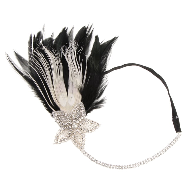 Venda elástica para mujer Sunnimix Diadema de imitación de Diamante negro y plata