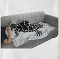 thumbnail image 6 of Turtle Soft Flannel Fleece Blanket, Geometric Shapes Forming Simplistic Design Mosaic Style Silhouette of a Turtle, Cozy Plush for Indoor and Outdoor Use, 50" x 70", Black and White, by Ambesonne, 6 of 6