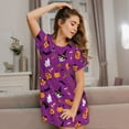 thumbnail image 3 of Naloa Halloween2 Print Women Nightgowns,Womens Loungewear,Short Sleeve Sleepwear,Comfy Ladies Nightdress, 3 of 6