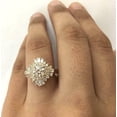 thumbnail image 4 of HeartsAndYou 3.5ct Round Cut Moissanite Engagement Ring for Women Sunburst Ballerina 18k Rose Gold over Silver, 4 of 7