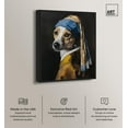 thumbnail image 2 of Dog with the Pearl Earring Canvas Cute Animal Art by Art Remedy, Black Frame, 30" x 36", 2 of 7