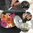 thumbnail image 4 of Yayeee Ashtray with Lid for Cigarette Smokeless Stainless Steel Home Ash Holder, Purple Hand Drawn Floral, 4 of 7