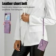 thumbnail image 3 of for Samsung Galaxy Z Flip 5 5G Case with Zipper Card Holders and Crossbody Strap & Short Belt for Women, RFID Blocking PU Leather Button Flip Shockproof Wallet Case Cover - Purple, 3 of 10