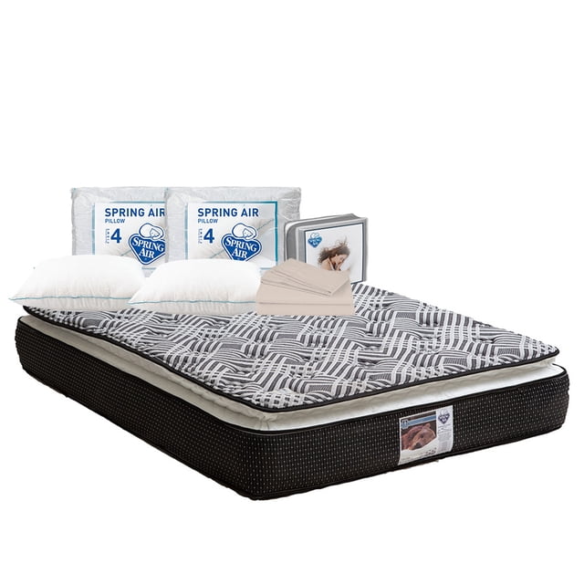 Colchón King Size Omega Spring Air + Juego de sábanas + 2 Almohadas
