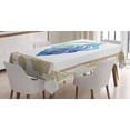 thumbnail image 1 of Shell Tablecloth, Aquatic Stylized Cockleshell Coastal Fauna Bivalve Seashell in Frame Calmness Print, Rectangular Table Cover for Dining Room Kitchen, 52" X 70",Multicolor, by Ambesonne, 1 of 3