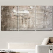 wall26 Canvas Print Wall Art Set Gray & White Brushstroke Color Field Abstract Shapes Illustrations Modern Art Chic Colorful Multicolor Ultra for Living Room, Bedroom, Office - 16x24x