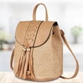 thumbnail image 2 of tejida de paja pequeña para mujer con cordón Sunnimix Mochila de paja, 2 of 7