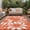PD52-orange&white, variant on KUETH 6'x 9' Outdoor Rug Plastic Waterproof Outside Foldable Flower Mat UV Resistant Patio RV Deck Carpet,Black Brown
