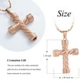thumbnail image 2 of Rope Winding Cross Cremation Ashes Urn Pendant Necklace Memorial Keepsake Jewelry Lord’s Prayer Cross Ashes Necklaces, 2 of 6