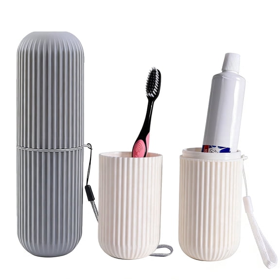 FIXPARTS Toothbrush Travel Case,2 in 1 Portable Travel Toothbrush Holder for Trip,Business,2 Pack