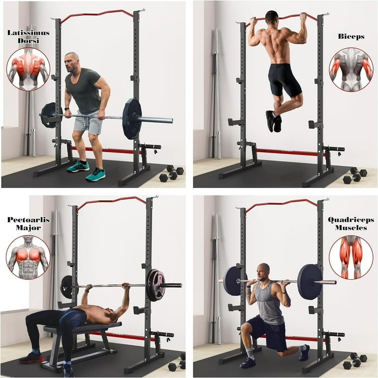 JX FITNESS Squat Rack Machine Barbell Rack Folding Weight and Bench Press Rack Stand Maximum Weight 260Lbs