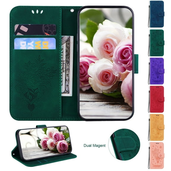 For Samsung Galaxy S22 Ultra Cover with Card Slot Shockproof Luxury Embossed Leather Flip Stand Case