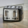 BLACK+DECKER 4Slice Toaster with ExtraWide Slots, Black/Silver, TR1478BD