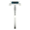 thumbnail image 3 of Clara Pucci 14K White Gold Solid Gold LondonBlueTopaz Solitaire with Accents Anniversary Ring for Women - 1.92 cttw Emerald Cut, 3 of 8