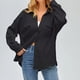 thumbnail image 2 of Camisa con bolsillos de color liso para mujer: top de punto holgado de manga larga, poliéster, versátil para primavera/otoño, tallas US 4-12, EU 34-42, 2 of 8