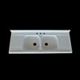 thumbnail image 3 of NBI Drainboard Sinks White Reinforced Cast Acrylic 66" x 25" Double Bowl, Double Drainboard Sink, 3 of 7