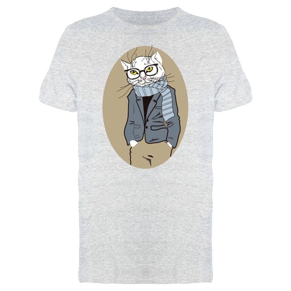 Hipster White Cat Tee Men's -Image by Shutterstock