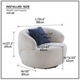 thumbnail image 4 of 360° Swivel Barrel Chair, Teddy Fleece Single Sofa, Modern Cloud Couch with Curve Armrest and 1 Pillow, Oversized Lounge Chair with Thickened Seat for Living Room, White, 4 of 9